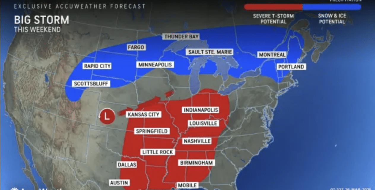 More than a dozen states in the crosshairs for widespread severe weather and tornado threats this weekend